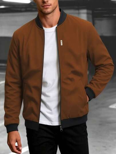 EGENSIO Men's Fashionable Casual Zipper Jacket