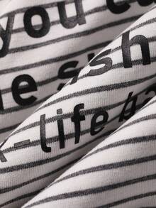 Livesso 2件套女士条纹无袖露脐上衣和短裤睡衣套装，夏季 - 彩色 - 查看 7