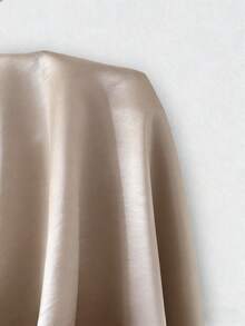 Franclia 女士优雅简约仿珍珠装饰吊带背心 设计师款真丝上衣 时尚上衣 奢华上衣 美丽上衣 工作装 女士度假装 - 杏色 - 查看 6