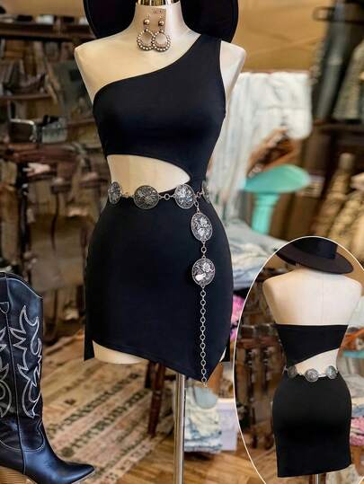 NostaNoir Vestido ajustado bandeau con diseño calado en negro