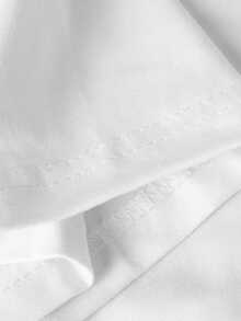 SHEIN Camiseta de estar por casa de manga corta con cuello redondo y estampado de color contrastante para hombres - Blanco - Ver 6
