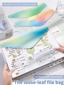Carpeta con bolsillos tamaño A4, organizador de archivos de oficina impermeable, estuche de documentos desmontable para la escuela y el trabajo, portafolios de acordeón portátil - Multicolor - Ver 7