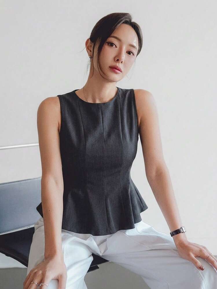 Women's Casual Elegant Short Fitted Tank Top, Spring/Summer