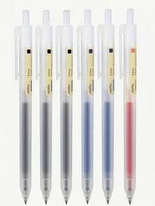 8-Pack/15-Pack Set Of Retractable Neutral Pens: Black/Red/Blue, 0.5 Mm Fine-Point Ballpoint Pens, Office And Study Supplies, Student Stationery. - multicolor - View 4
