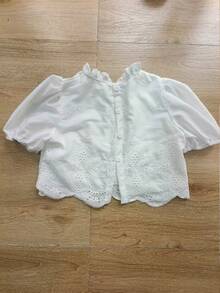 Zhongda Children's Spring And Summer Korean Edition Fashion Short Sleeved Forest Style Western Style Top Paired With Fashionable Simple Versatile Skirt Set This Outfit Is Very Suitable For Going On Vacation, Friends Gathering And Leisure, Providing A Comfortable And Relaxed Appearance Design. Simple To Maintain Comfort And Fashion - White - View 5