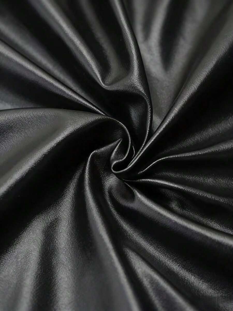 1PC Stretch Faux Leather Small Sheep Grain PU Leather Easy Clean Waterproof Synthetic Leather DIY Craft Material For Handmade Sewing Home Decor Bag Shoe Upholstery Elastic Soft Durable - black - View 1