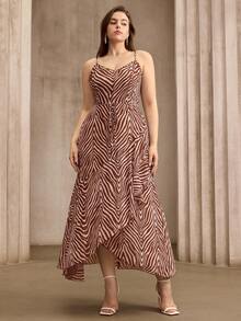 Flouryn New Arrival Spring/Summer V-Neck Slimming Plus Size Dress - Multicolor - View 5
