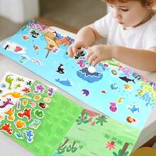 3D Padded Quiet Book For Toddlers, Waterproof & Tear-Resistant Early Learning Sensory Book With Reusable Puffy Stickers - Multicolor - View 8