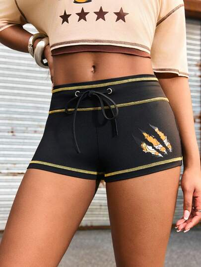 GARFIELD | SHEIN Women's Drawstring Waist Casual Shorts,