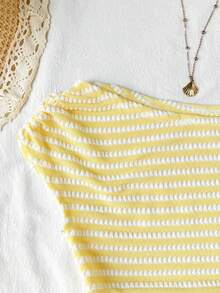 Tween Girl Tween Girls Casual Comfortable Fitted One Shoulder T-Shirt - Yellow - View 3