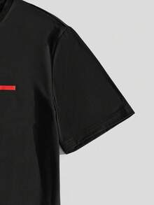Sorvial Men's Casual Letter Print T-Shirt And Shorts Set For Summer Men's Two Pieces Casual - Black - View 8