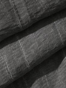 Livesso Summer Hollow Textured Sleeveless Tank Top Loose Straight Leg Pants Set, Grey, Casual, Vacation, Holiday, Elegant Business Office Outfit, Beach Wear - Dark Grey - View 3