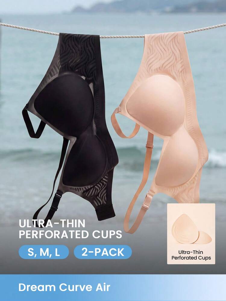 2-Piece Set Dream Curve Air Wireless Breathable Plunge Bra