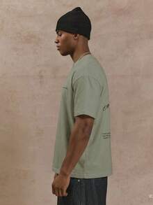 Musero Oversized Short Sleeve Slogan Writing Branded Graphic Print Tshirt Spring&Summer - Mint Green - View 3