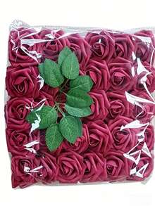 30pcs Artificial Foam Roses For DIY Wedding Decorations, Perfect As A Valentine'S Gift Or Bridal Bouquet,Valentine's Day Wedding Decoration Rayon Flowers Realistic Rose Bouquet With Long Stems For Home Wedding Decoration Party - Multicolor - View 7
