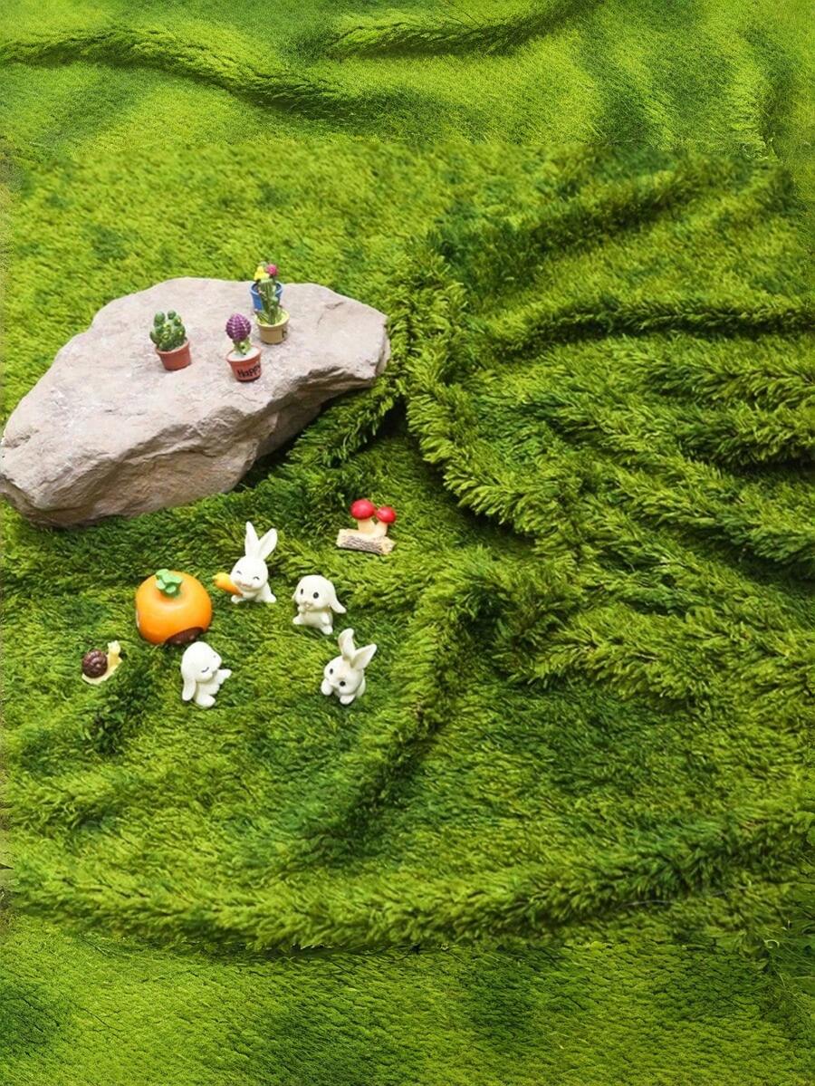 1PC REALISTIC SOFT POLYESTER ARTIFICIAL MOSS MAT LAWN CARPET WASHABLE FOR INDOOR WINDOWSILL LANDSCAPE BIRTHDAY WEDDING PARTY DECOR - multicolor - View 1
