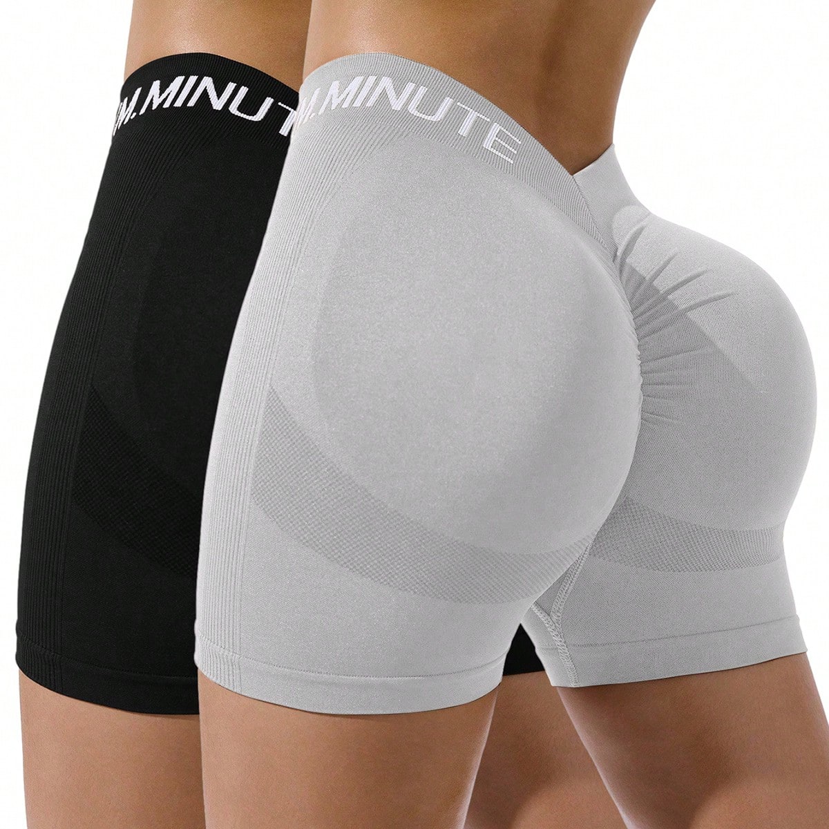 Pantalones cortos deportivos de cintura alta con estampado de letras