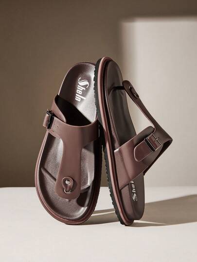 SHUZIA Men's Fashionable Casual Comfy Adjustable Strappy Thong Slide Sandals