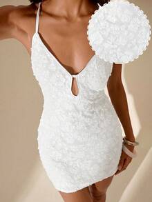 Glamine Women's Backless Tie-Up Party Bachelorette Party Dress.Summmer Dresses For Women, Outfit For Women,Beach Outfit For Women, Elegant Sexsy Party Dresses For Women,Wedding Party Dress,Graduation Dress Women ,Elegant Dresses For Ladies,Graduation Season Outfits , Dresses ,Sequin Dress,White Dress For Women, - White - View 6