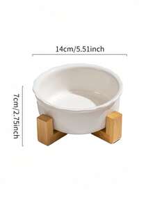 Elevated Ceramic Pet Bowls With Bamboo Stand Weighted Base Anti Slip Ergonomic Feeding Station For Cats Dogs Dishwasher Comfort Height - multicolor - View 11