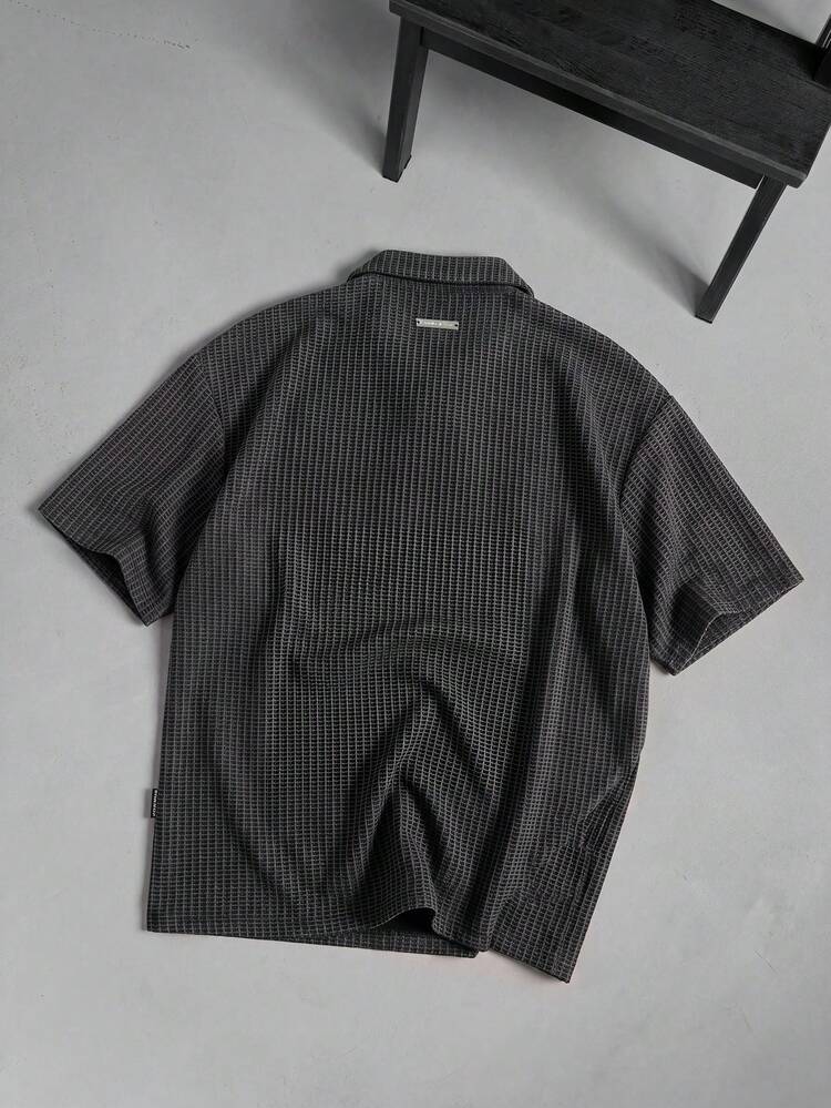 SUMWON Men's Textured Knit Polo Shirt With Point Collar And Short Sleeves Classic Regular Fit Casual Summer Top, Knit Shirt