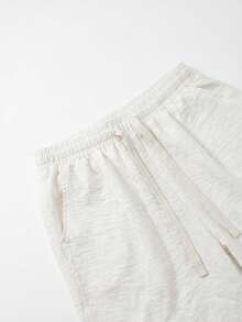 VIVINTIMO Herrshorts med dragsko och fickor i midjan, lösa och avslappnade - Vitt - Visa 5