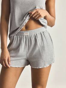 Ocili 简约舒适柔软圆领交叉露背女士睡衣套装 - 淺灰色 - 查看 5