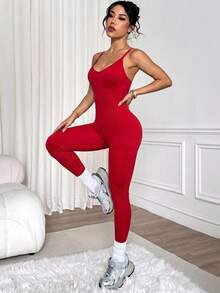 Slayform Slayform Women Sports Jumpsuits - Red - View 2