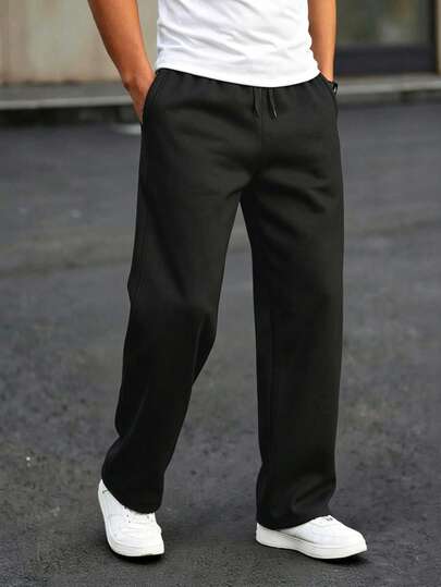 HUEFORM Men's Light Grey Drawstring Waist Pockets Sports Sweatpants