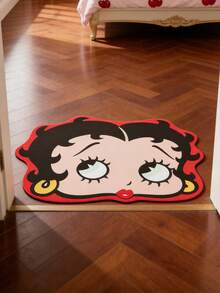Betty Boop x SHEIN 1 tấm thảm in hình Betty đầu to dễ thương, thảm phòng tắm, chất liệu thấm hút, lớp lót chống trơn trượt. - Người ngoài hành tinh - Xem 3