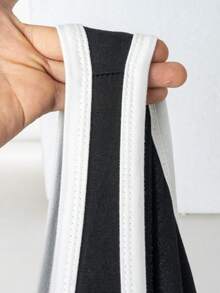 Camiseta básica casual ajustada para hombres con estampado de letras negras sin mangas, adecuada para todas las estaciones - Negro - Ver 6
