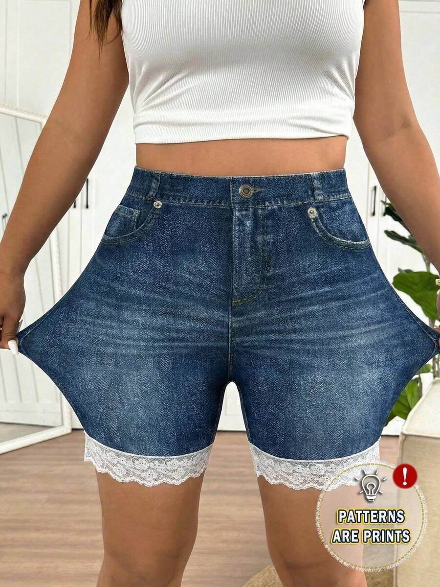 SHEIN Frenchy Quần short nữ cỡ lớn kiểu dáng thường ngày có túi và cúc, đa năng, thích hợp mặc hàng ngày. - Nhiều màu - Xem 1