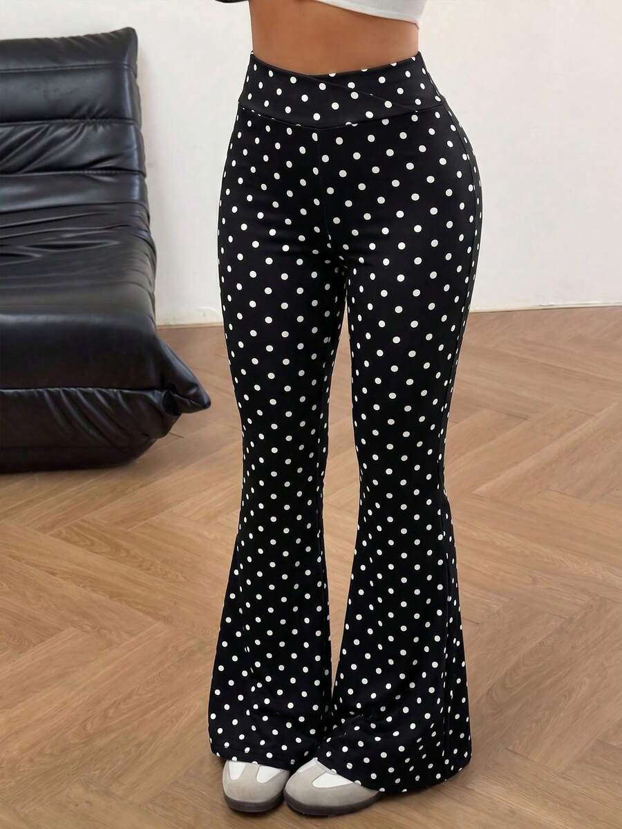 ChillGRL Quần skinny ống loe màu đen tối giản thời trang dành cho bé gái, trang phục thường ngày đa năng cho mùa xuân, hè và thu. - màu đen - Xem 1