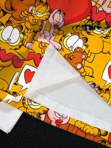 GARFIELD | SHEIN Áo thun nữ cỡ lớn in hình hoạt hình, cổ tròn, tay ngắn, kiểu dáng thường ngày. - trắng - Xem 6