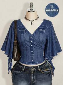 SHEIN ICON Áo thun nữ cỡ lớn cổ chữ V, kiểu dáng thường ngày, đa năng. - Nhiều màu - Xem 1