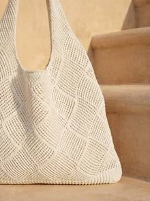 Swim Chiccia 夏季度假沙滩包，大容量手提包，时尚优雅女士单肩包，旅行必备包包，伴娘礼物，学生及上班族午餐包 - 彩色 - 查看 3