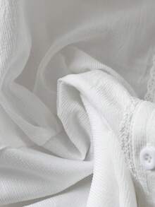 GlowEve CURVE Plus Size Women's Solid Color Peter Pan Collar Single-Breasted Casual Versatile Daily Shirt - White - View 6