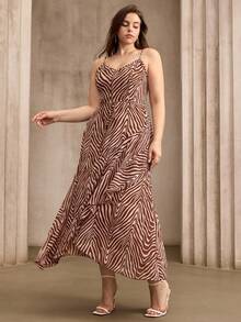 Flouryn New Arrival Spring/Summer V-Neck Slimming Plus Size Dress - Multicolor - View 6