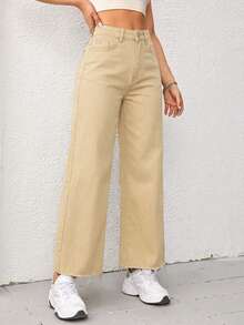 Straight-Leg Jeans With Pockets And Zipper, Versatile Fashion For Women - Persimmon 2 - View 4