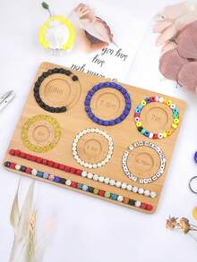1PC Bamboo Beading Board For DIY Jewelry - Bracelet & Necklace Design Tray With Storage, High-Quality Craft Tool Mats, Perfect Gift For Girlfriends, No Power Required - primary color - View 2