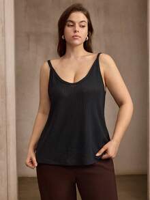 Flouryn Set de 3 piezas de camisetas de punto de unicolor para mujer de talla grande - Multicolor - Ver 5