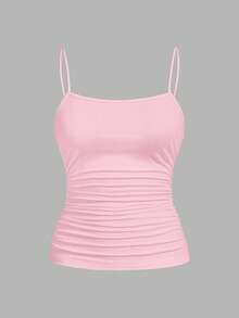 SHEIN EZwear 3pcs Atasan Camisole Kasual Tanpa Lengan Bodycon Ukuran Plus untuk Wanita, Cocok untuk Musim Panas - MultiWarna - View 8