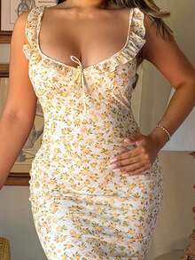 Maria Perezxox 女士无袖碎花连衣裙 - 粉色 - 查看 6