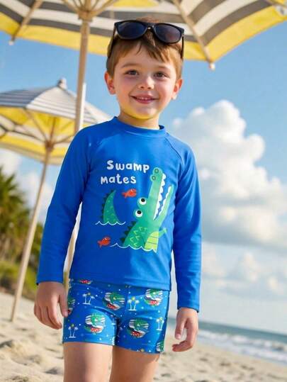 Conjunto Niño Rayas con Estampado Playa Estilo Verano