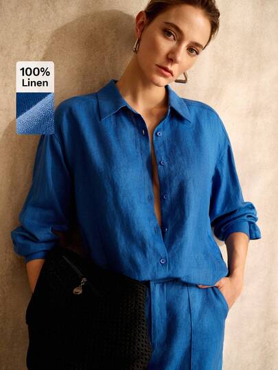 MOTF PREMIUM WOMEN'S LINEN COMFORTABLE LOOSE SHIRT