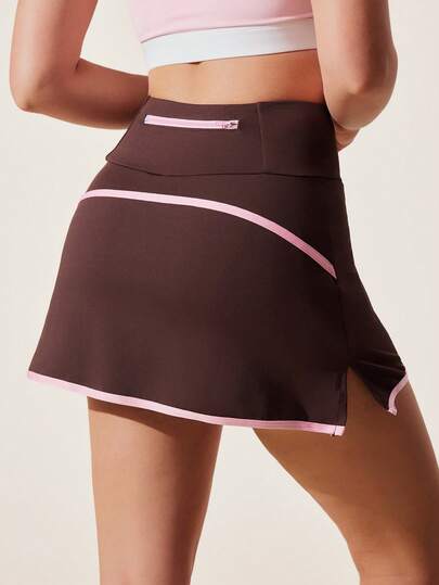 Rhythm Era Chân váy chữ A xẻ tà cạp cao cỡ lớn dành cho nữ, có túi đựng điện thoại, thích hợp cho hoạt động thể thao ngoài trời.