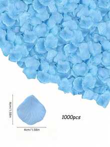 1000pcs/Set Romantic Baby Blue Artificial Flower, Modern Faux Flower Petal For Party,Christmas - blue - View 3