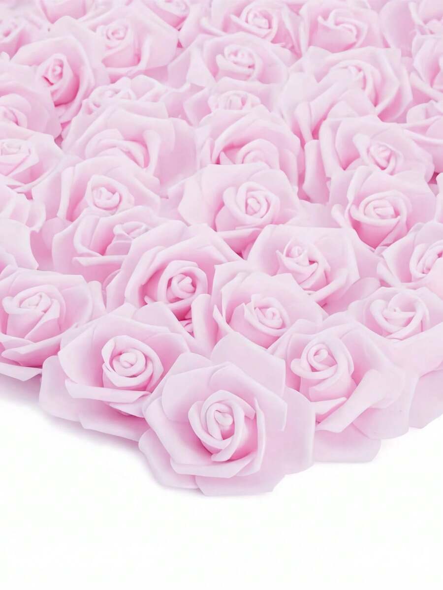 40pcs/Set Pink Artificial Flowers, Minimalist PS Foam Decorative Flowers, Home Decor (OPP Packaging) - Baby Pink - View 1