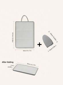 Lightweight Foldable Steam Ironing Board Set With Hook And Pad - Four-Fold Portable Ironing Board, Non-Slip Surface, Ergonomic Handle, Suitable For Home And Travel Use, Durable PP Material, Travel Laundry Solution | Foldable Design | Sturdy And Durable - Grey - View 3