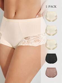 3pcs Contrast Lace Panty Lingerie - Multicolor - View 1